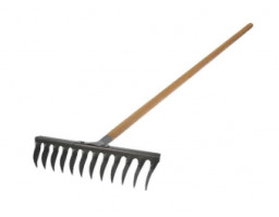 Грабли 12-зубые витые рельсовая сталь Урожайная сотка с крашен дер/чер