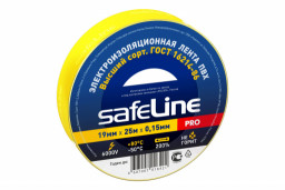Изолента 19 мм/25 м желтая SafeLine