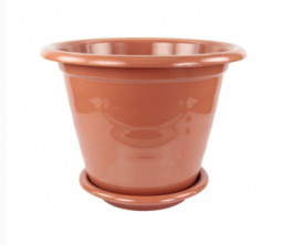 Кашпо Виола 16,0л пластиковое с поддоном коричневый