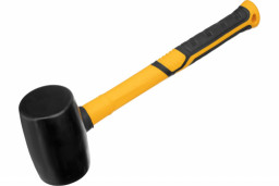 Киянка резиновая 450 г черная фибергласовая  рукоятка c TPR покрытием Denzel