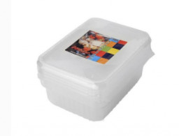 Контейнер с крышкой одноразовый прямоугольный 179х132х48 мм 0,75 л 5 шт