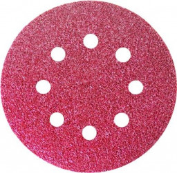 Круг абразивный на ворсовой подложке под "липучку", перфорированный, P 150, 125 мм, 5 шт.// MATRIX