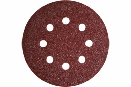 Круг абразивный на ворсовой подложке под "липучку", перфорированный, P 220, 125 мм, 5 шт.// MATRIX
