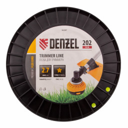 Леска для триммера звезда, 2,7мм х 202м, на DIN катушке FLEX CORD Denzel