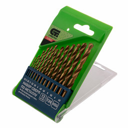 Набор нитридтитановых сверл по металлу, 1.5-6.5 мм. (через 0.5 мм.+3.2 мм, 4.8 мм.) НSS 13 шт Сибртех