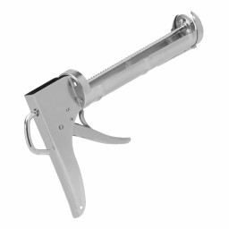 Пистолет для герметика, 310 мл, "полуоткрытый", хромированный, зубчатый шток 7 мм Matrix