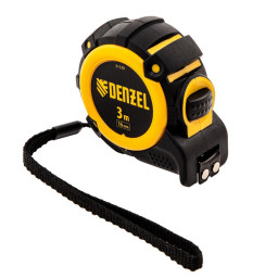 Рулетка 3 м*16мм автоматич. фиксац  нейлон  покрытие  магнит  зацеп  двухстороння разметка Denzel