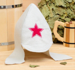 Шапка для бани Будёновка светлая 1318329