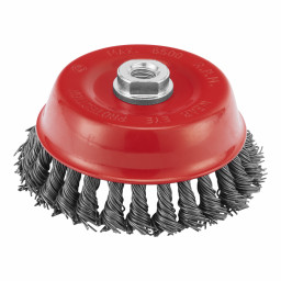 Щетка для УШМ, 125 мм, М14, "чашка", крученая проволока 0.8 мм Matrix