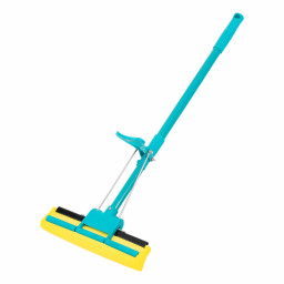 Швабра отжимная, 110 см, губка PVA 26х5,5х6 см, телескопическая рукоятка, бирюзовая, Home Palisad
