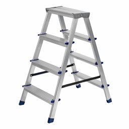 Стремянка двусторонняя 4 ступени, алюминиевая, Сибртех