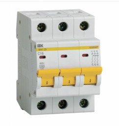 Выключатель автоматический 3P 16A 4,5кА характеристика C ВА47-29 IEK